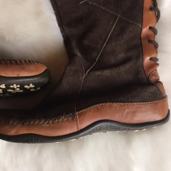 THE NORTH FACE WOMEN LEATHER AND SUEDE BOOTS SIZE 6.5 - Picture 5 of 8